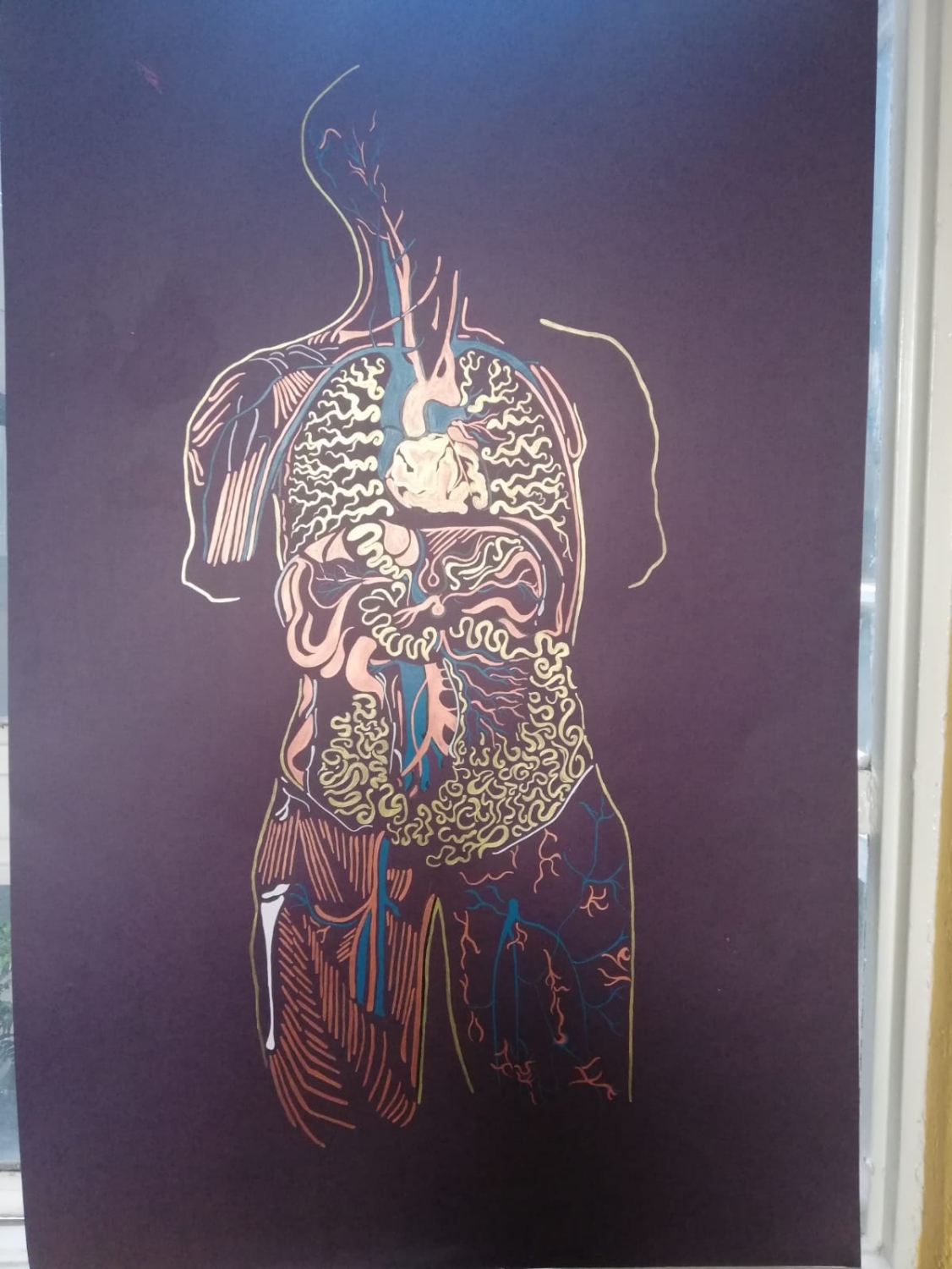 Cuerpo entero. Acrílico sobre papel 70 x 100 cm. 2021