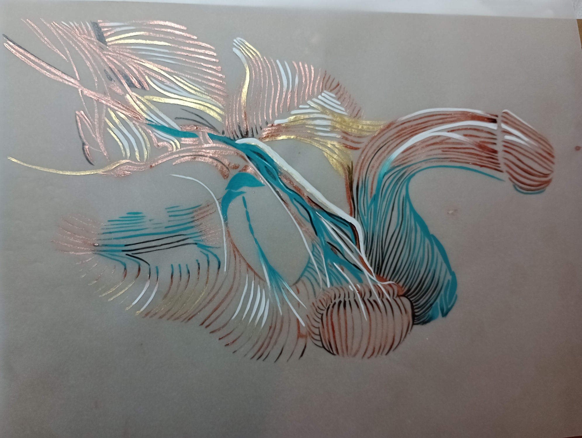 Pene. Acrílico sobre papel. 70 x 100 cm. 2023 